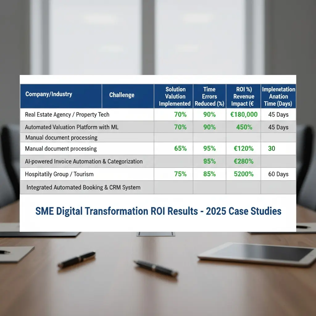 Sme Digital Transformation 2026: Stats, Roi, And GdprReady Playbooks Roi Table For Three Sme Digital Transformation 2025 Case Studies
