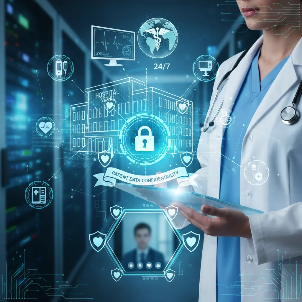 Healthcare Professional Ensuring Patient Confidentiality.